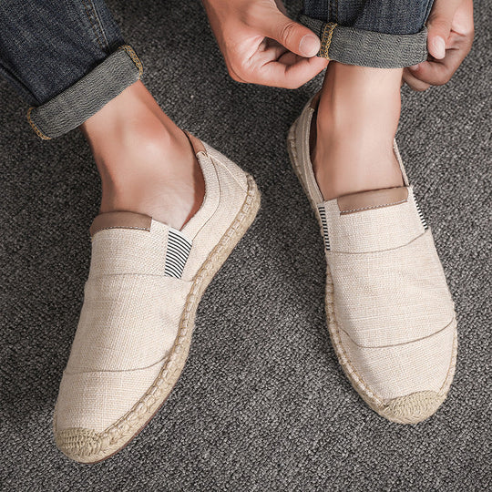 EB | Boss Stilvolle Handgemachte Leinwandstrohschuhe Sommer-Chic