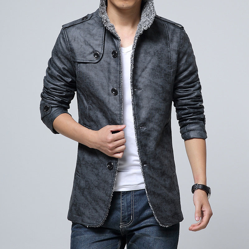 Herren modische Kunstlederjacke mit weichem Innenfutter EB