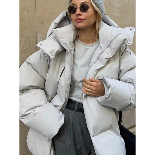 EB | Damen Puffer Kapuzen Jacke - Übergroß