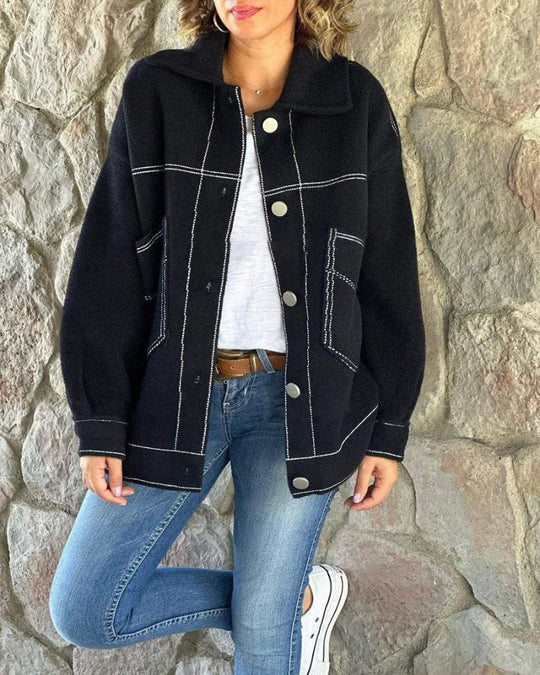 EB | Stylische Jacke mit Kontrastierenden Revers