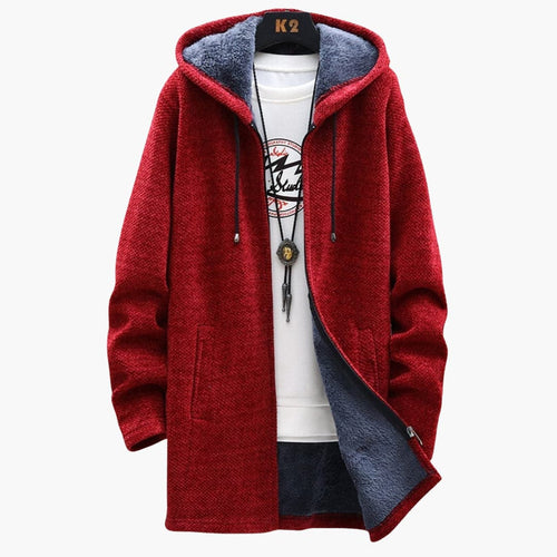 EB | Lange Kapuzenjacke Weiches Fleecefutter Bequemer Stil
