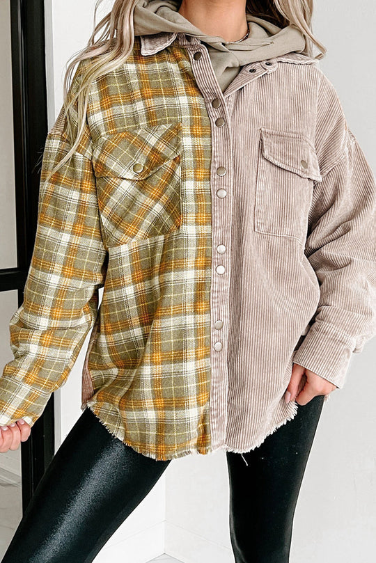 EB | Zweiseitige Hemdjacke Karomuster und Corddesign Stil und Komfort