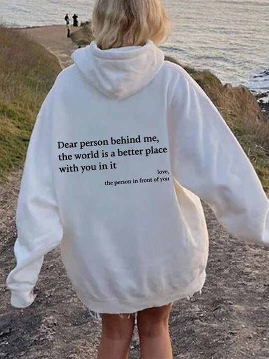 EB | Oversized Hoodie mit Kängurutasche Und Kordelzug Und Buchstabendruck