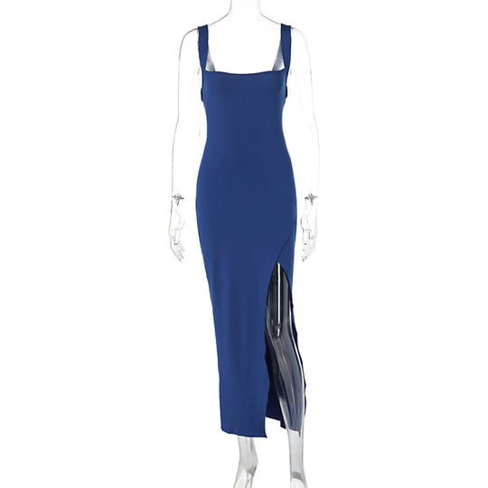 EB | Kleid mit geteilten Neckholder-Hosenträgern