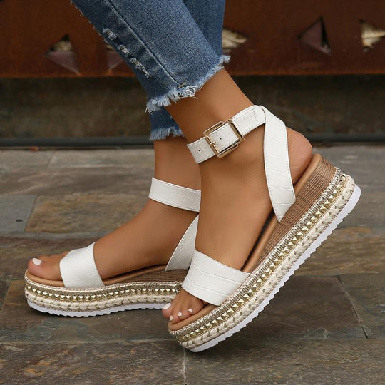 EB | Sommer Sandalen mit Schnallenriemen und Plateau
