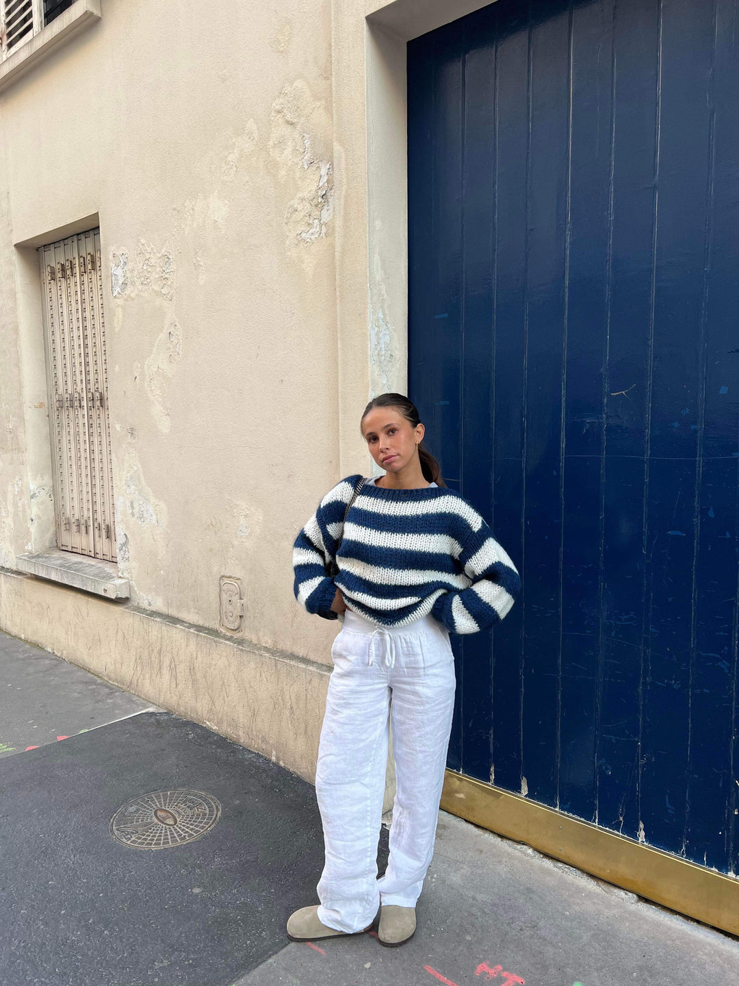 EB | Gestreifter Strickpullover Weich und Bequem Perfekt für Den Alltag