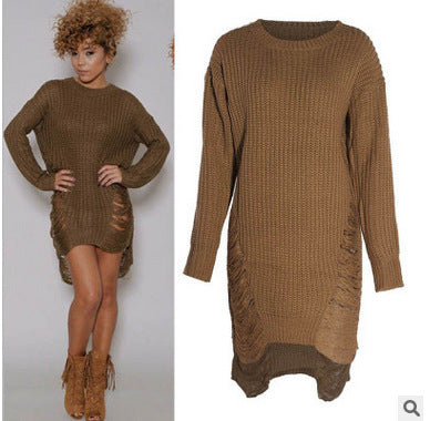 Damen Strickkleid mit raffiniertem Cut-Out und lässigem Schnitt EB