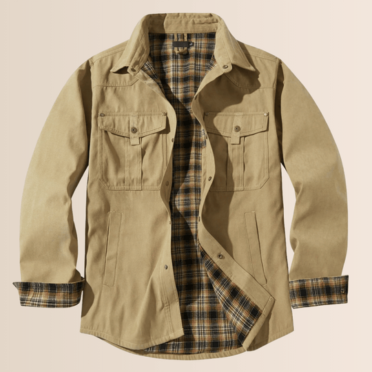EB | Vintage Flanell-Karierter Herrenmantel