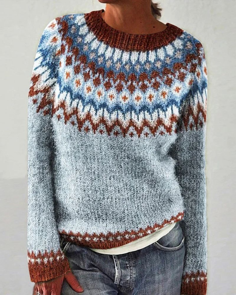 EB | Wave Contrast Rundhalsausschnitt Sweater