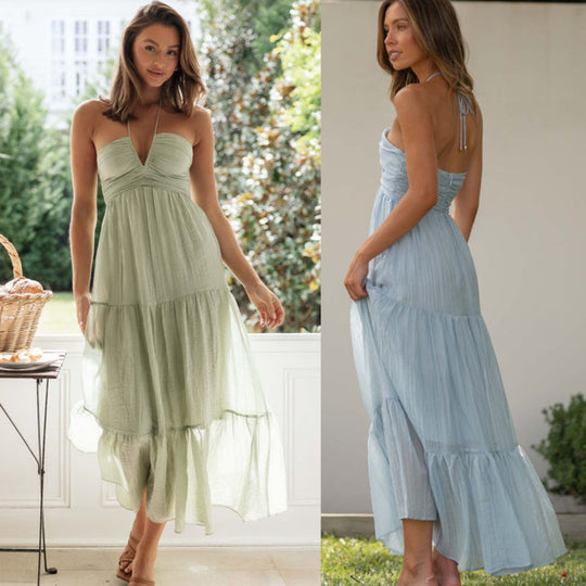 EB | Kleid mit V-Ausschnitt und nackten Schultern