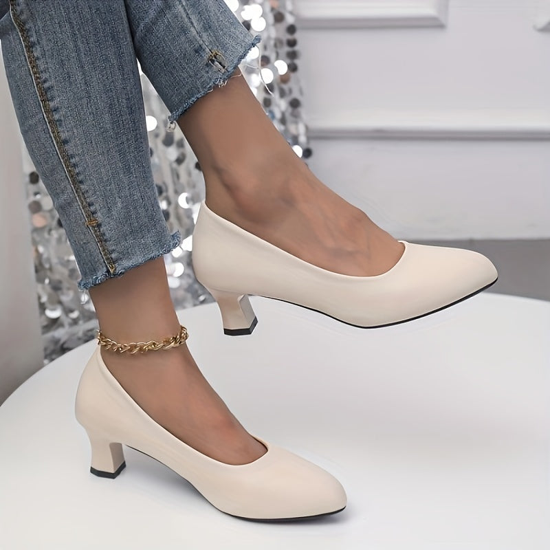 EB | Stilvolle Damen Pumps mit Spitzem Zeh und Blockabsatz