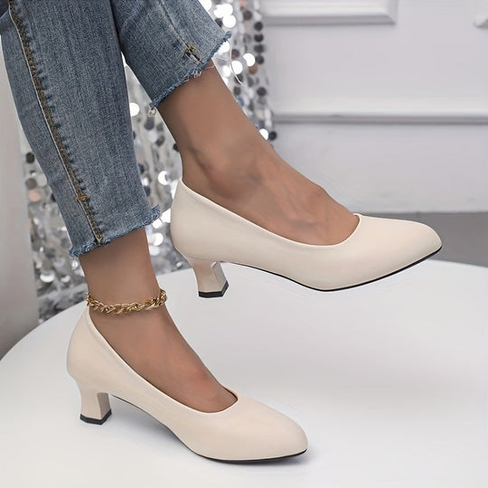 EB | Stilvolle Damen Pumps mit Spitzem Zeh und Blockabsatz