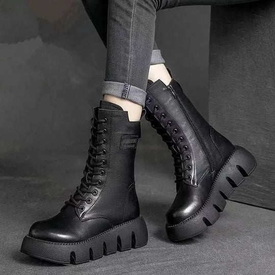 EB | Reißverschluss Hohe Fleece Damenstiefel