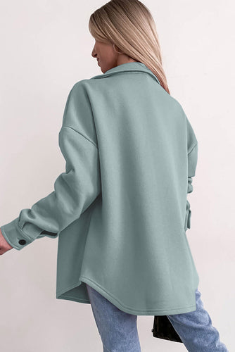 EB | Oversized Hemdbluse mit Großen Taschen Polyester Minimalistisch und Stilvoll