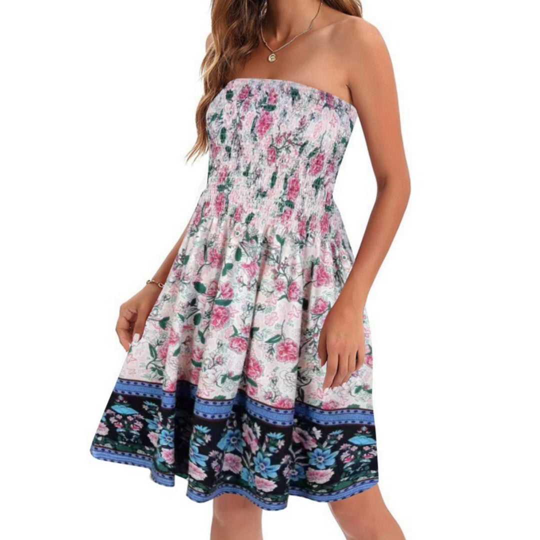 EB | Bedrucktes Strandurlaub sexy Tube Top Kleid