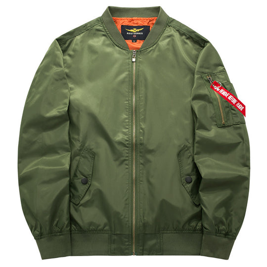 Men's  streamlined commuter bomber jacket with water-resistant nylon shell and sleeve pen pocket EB