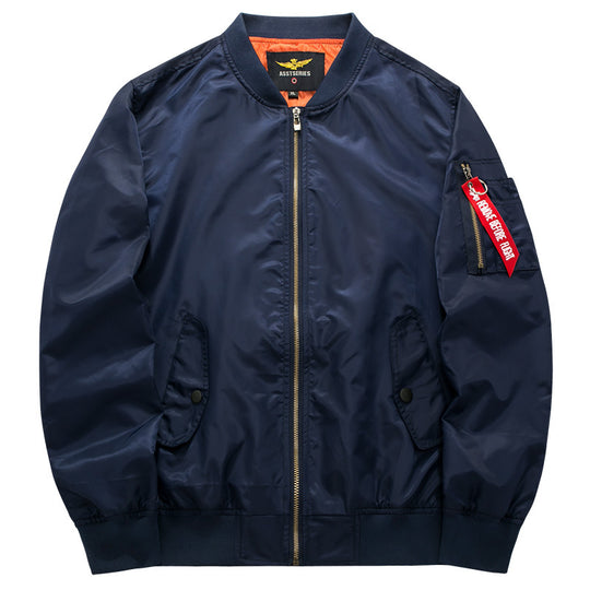 Men's  streamlined commuter bomber jacket with water-resistant nylon shell and sleeve pen pocket EB