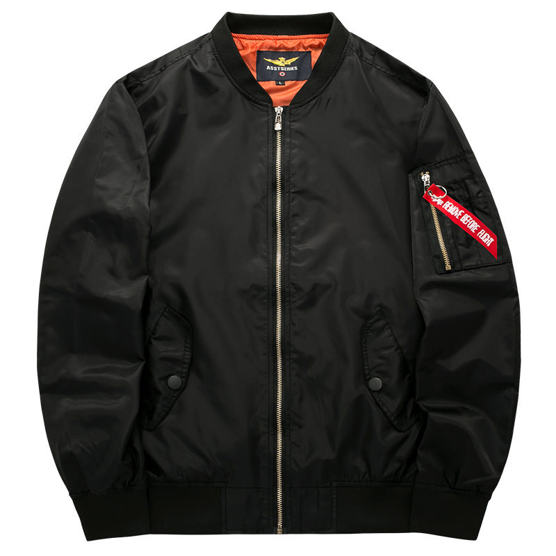 Men's  streamlined commuter bomber jacket with water-resistant nylon shell and sleeve pen pocket EB