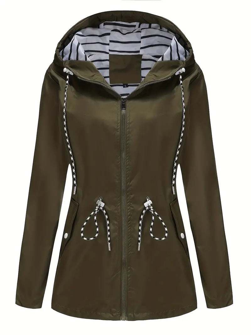 EB | Regenjacke - Wasserdicht mit Kapuze - Verstellbare Passform - Praktische Taschen
