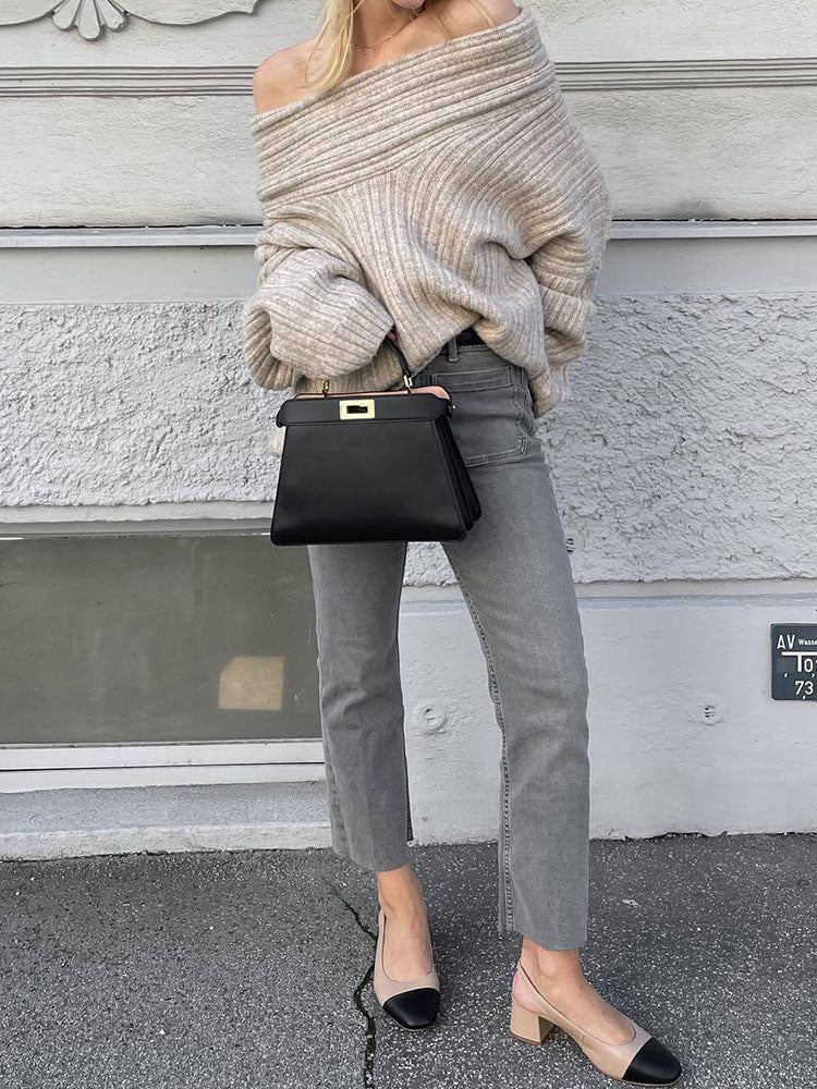 EB | Rippstrickpullover Weiche Wolle Elegant und Warm