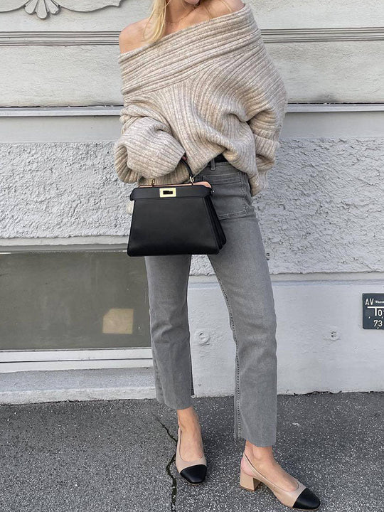 EB | Rippstrickpullover Weiche Wolle Elegant und Warm