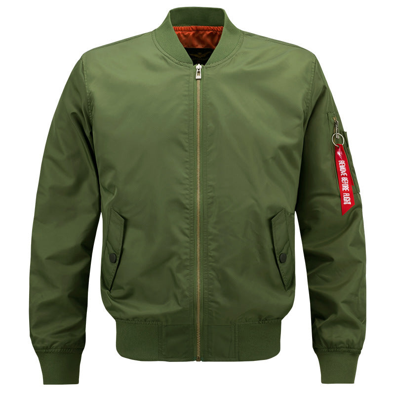 Men's  slim insulated bomber jacket with zip sleeve utility pocket and snap flap hand pockets EB