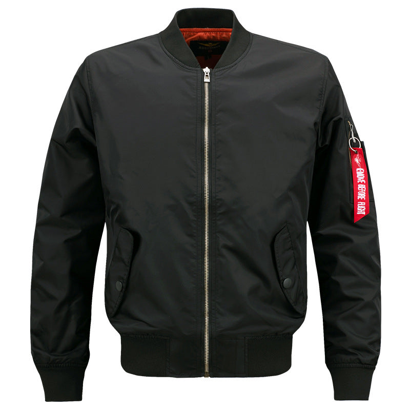 Men's  slim insulated bomber jacket with zip sleeve utility pocket and snap flap hand pockets EB