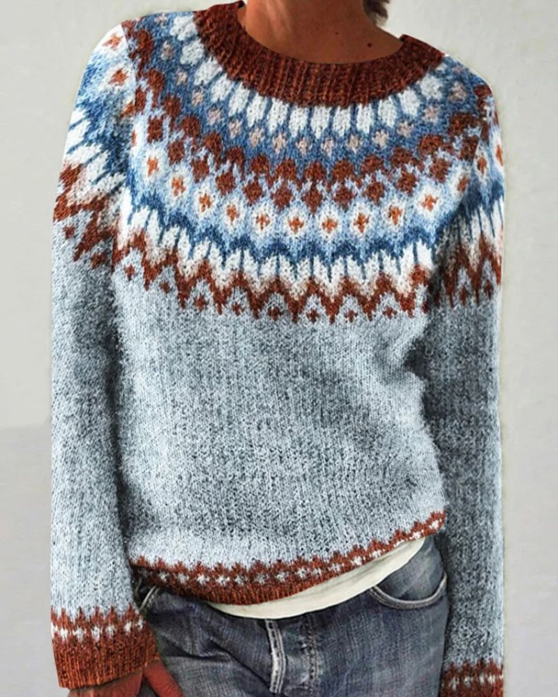 EB | Wave Contrast Rundhalsausschnitt Sweater