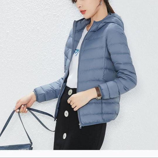 EB | Daunenjacke mit Kapuze Und Reißverschluss für Damen