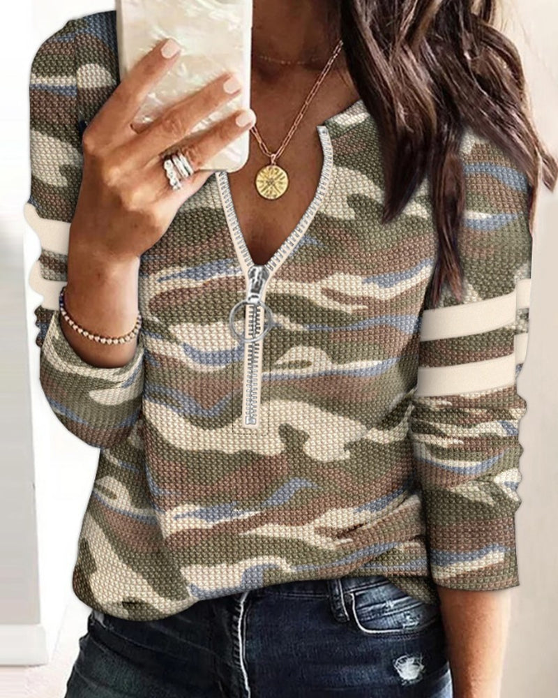 EB | Halbzip Camouflage Langarm