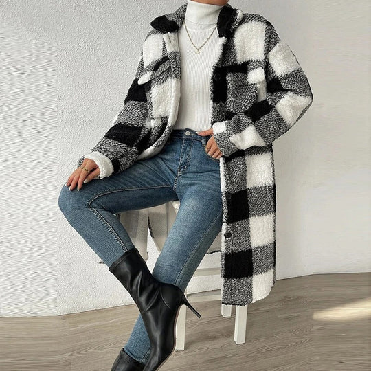 EB | Kariertes Overshirt Aus Teddyfleece