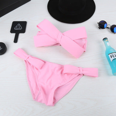 Damen Bandeau Bikini mit auffälligen Schleifen EB
