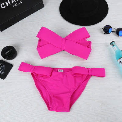 Damen Bandeau Bikini mit auffälligen Schleifen EB