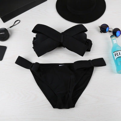 Damen Bandeau Bikini mit auffälligen Schleifen EB