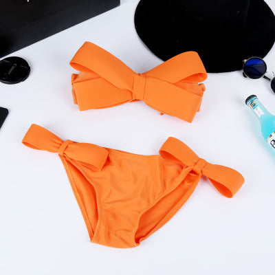 Damen Bandeau Bikini mit auffälligen Schleifen EB