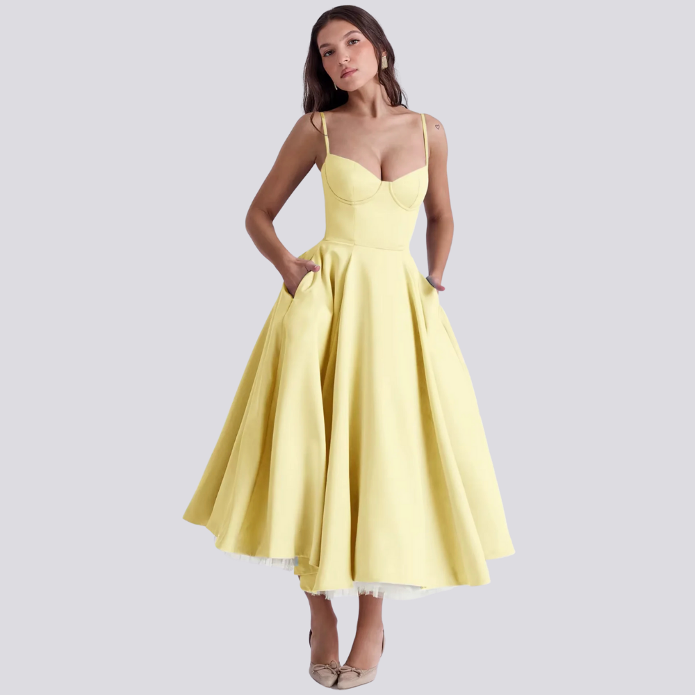 EB | Midi-Kleid mit Blumenkorsett für Damen