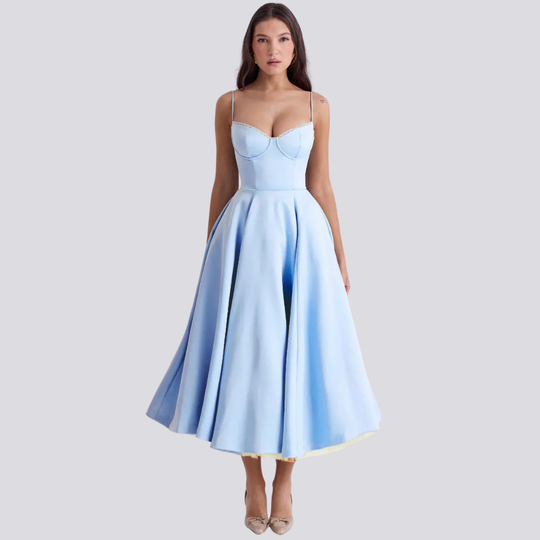 EB | Midi-Kleid mit Blumenkorsett für Damen
