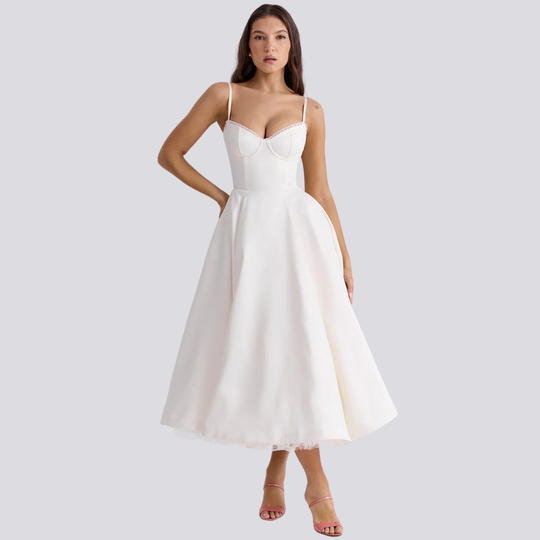 EB | Midi-Kleid mit Blumenkorsett für Damen