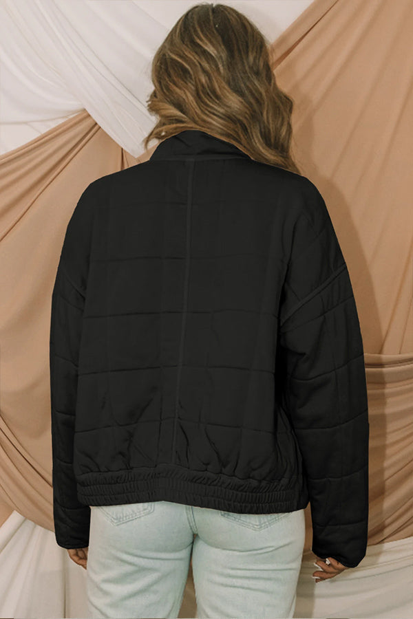 EB | Aufgesetzte Tasche Steppjacke Crop