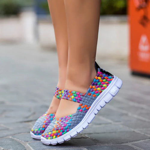 EB elastische Band gewebt leichte flache Schuhe