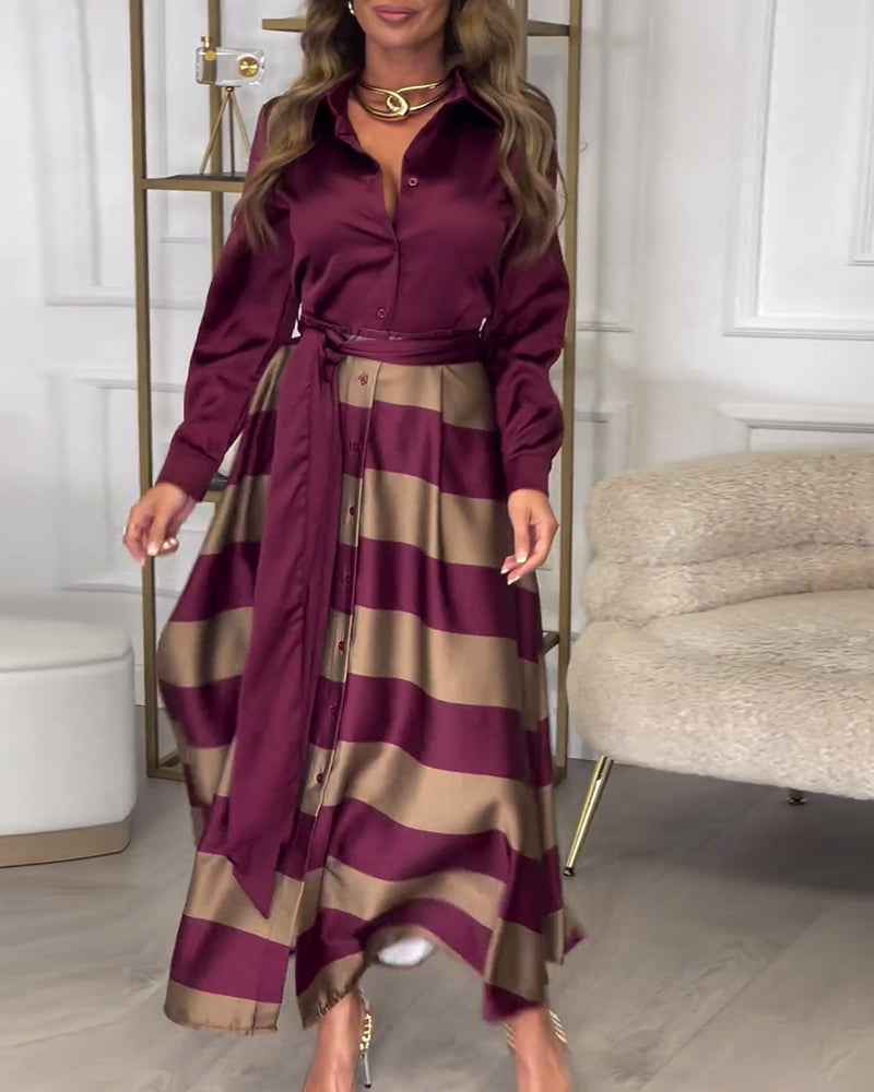 EB | Kleid mit Streifenmuster und Reversriemen