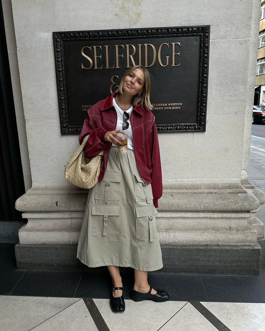 EB | Burgundisch Zip up Jacke in Übergröße mit Kontrastnähten