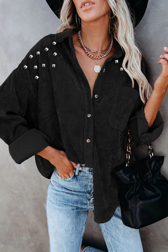 EB | Cordura-hemdjacke mit Nieten Baumwollmischung Trendy und Modern