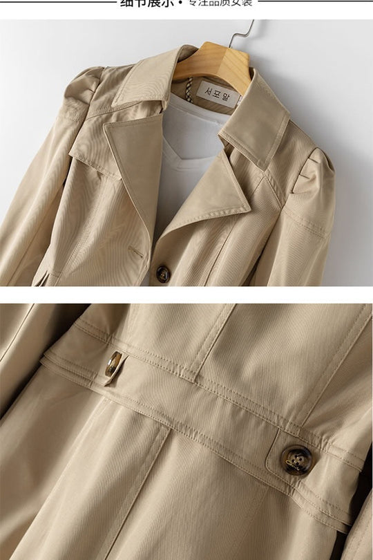 EB | Schlanker Damen Trenchcoat Im Koreanischen Stil für Frühling und Herbst