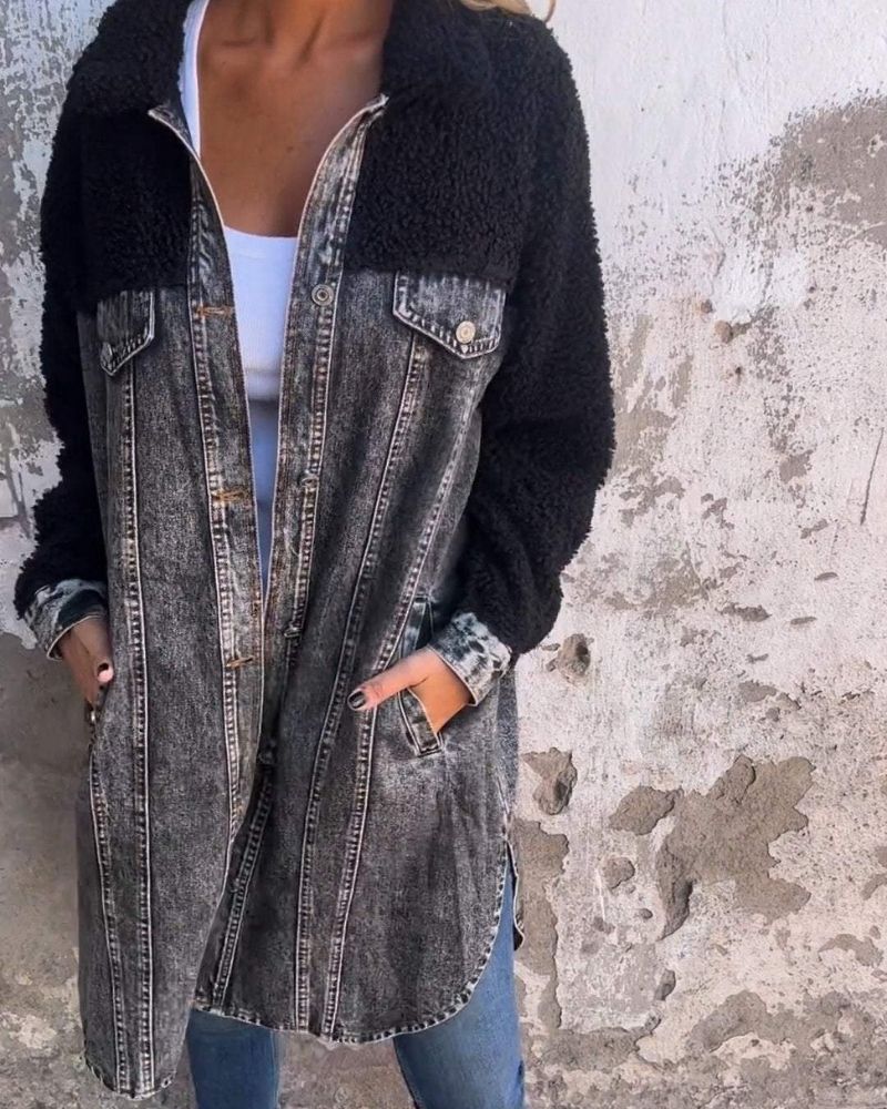 EB | Revers Einreihige Jeansjacke