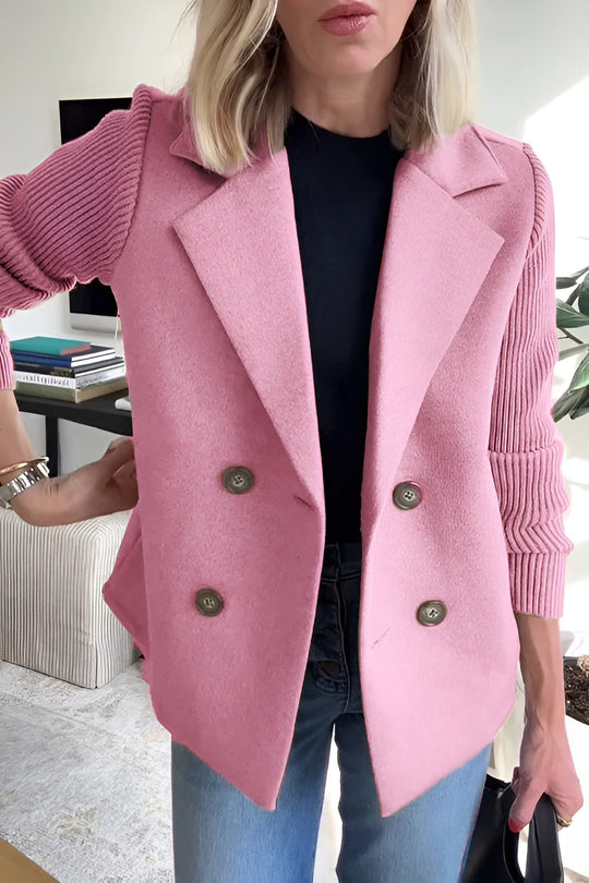 EB | Damen Blazer aus veganer Wolle mit gestrickten Ärmeln