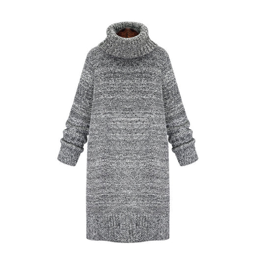 Damen Strickkleid mit hohem Kragen und lässiger Passform EB
