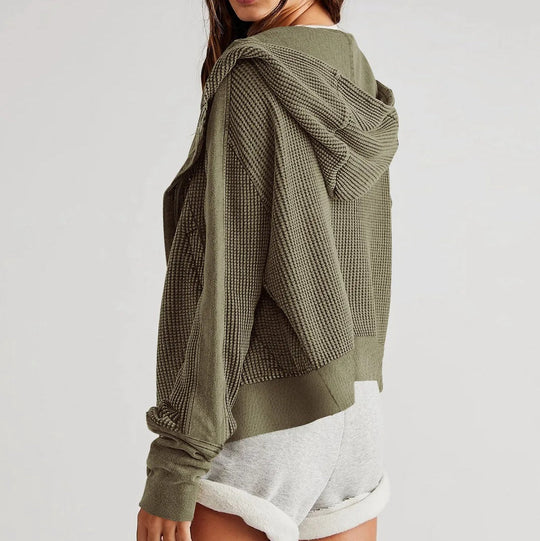 EB | Lässiger Hoodie mit Strukturiertem Gewebe Weich und Bequem Perfekt für Den Alltag