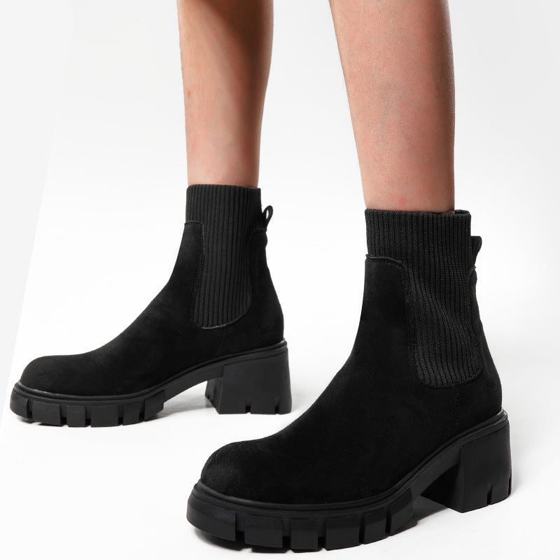 Elegante Wildleder-Winterschuhe für Damen EB