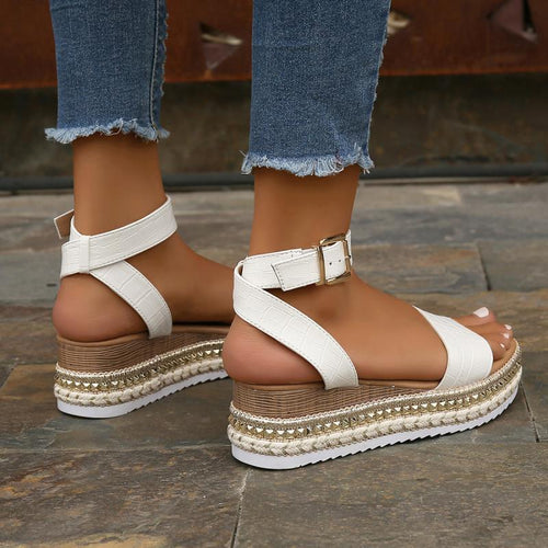 EB | Sommer Sandalen mit Schnallenriemen und Plateau
